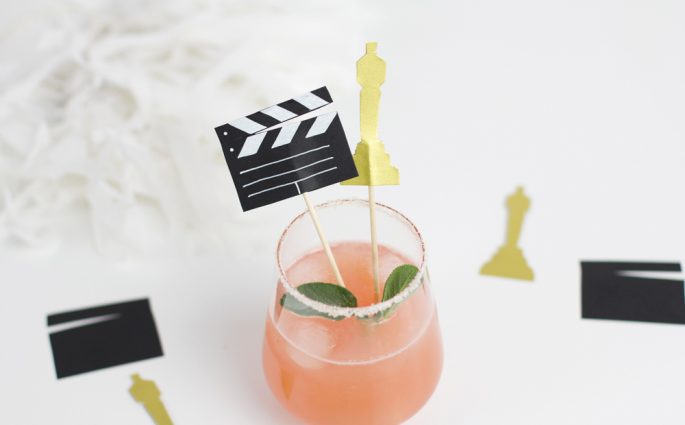 DIY: Cocktailstäbchen mit Oscarstatue und Filmklappe inklusive Vorlage | we love handmade