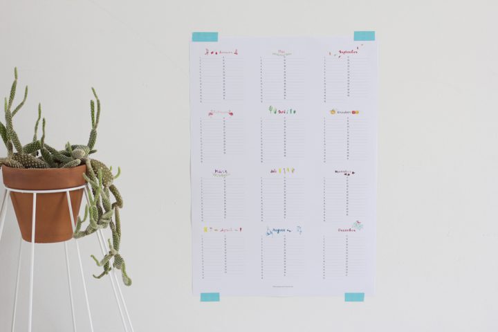 Geburtstagskalender zum Downloaden | we love handmade