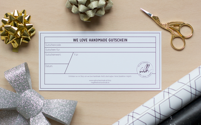 we love handmade Gutschein für Workshops und Craft Kits
