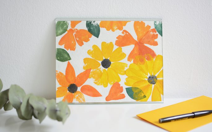 Blumen-Poster gestempelt | we love handmade