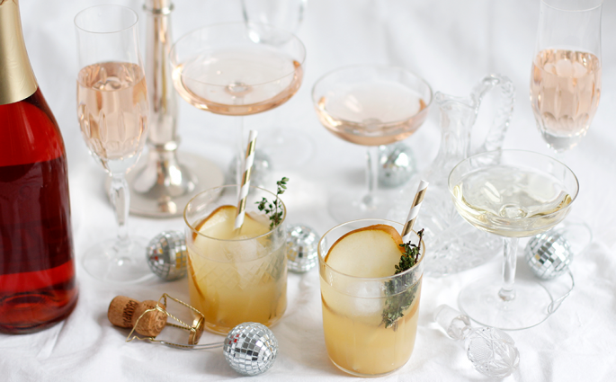 Drinks: Gin infused Champagner-Cocktail