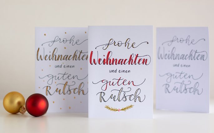 Lettering-DIY: Weihnachtskarten Freebie | we love handmade