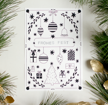 Freebie: Weihnachtskarte zum Ausdrucken