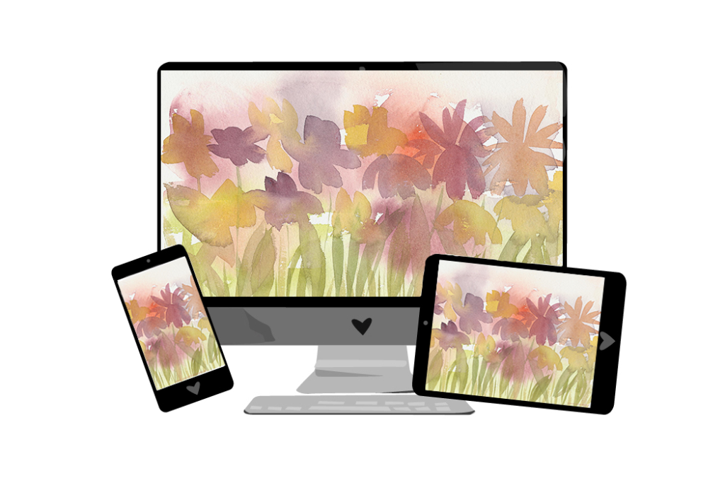 Mai-Wallpaper: Abstrakte Blumenwiese | we love handmade