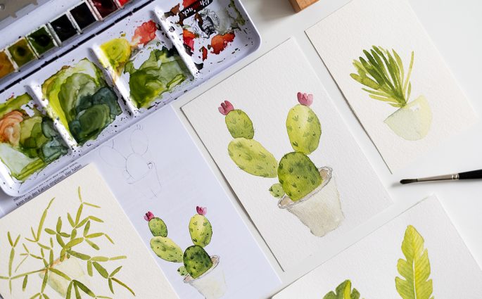 Zimmerpflanzen Aquarellmalerei-Workshop Wien | we love handmade