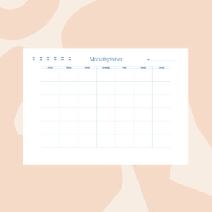 Monatsplaner als digitaler Download — Kalenderblatt undatiert | we love handmade
