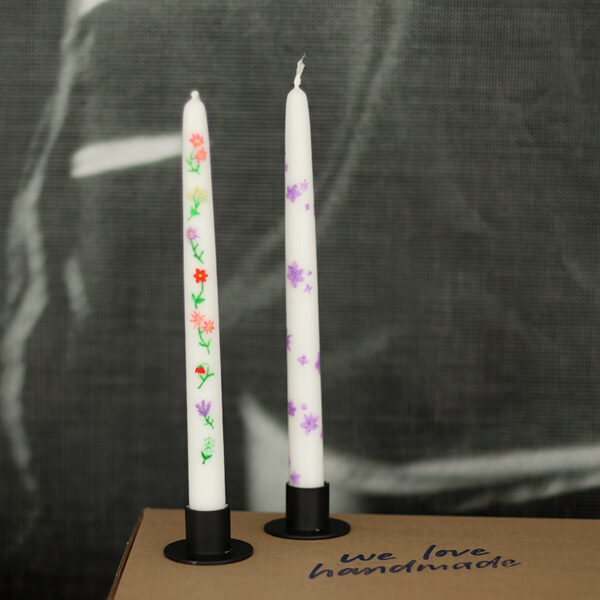Kerzen bemalen mit Blumenmuster | we love handmade